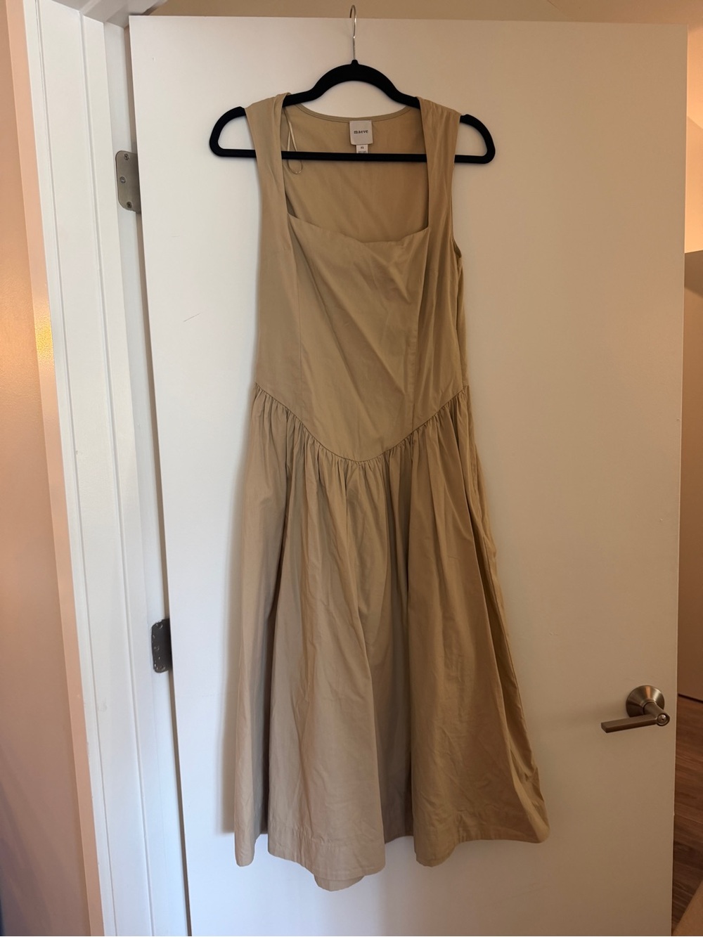 Maeve Beige Cotton Midi Dress